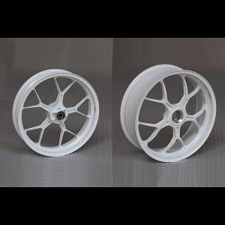 Forged Aluminium Racing wheel set, 5 spoke, PVM, Front 3.50 x 17, Rear 5.0 x 17, White 1