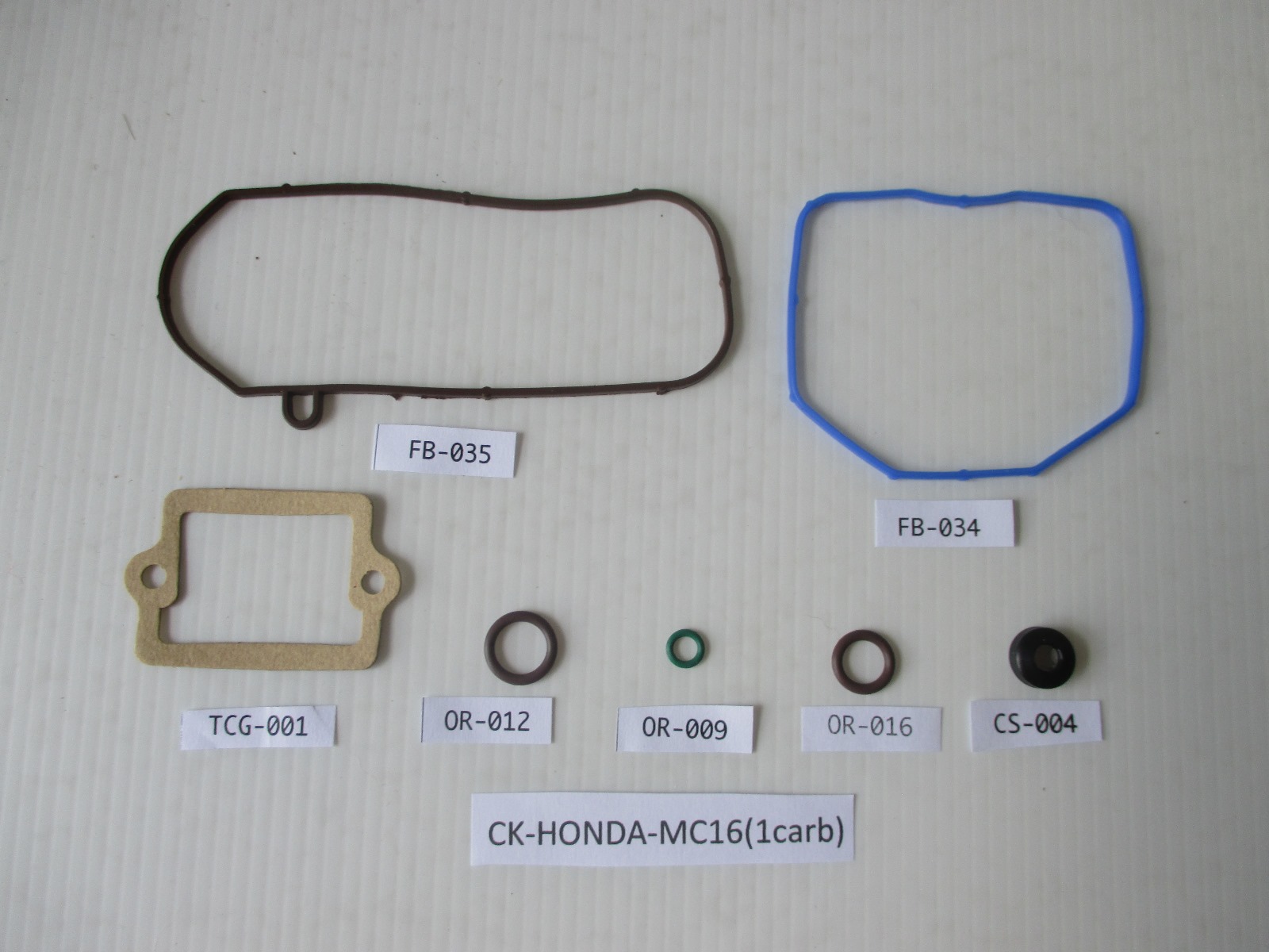 Carb Service Kit, 7 pieces, Honda NSR250 MC16, MC18, MC21 (1