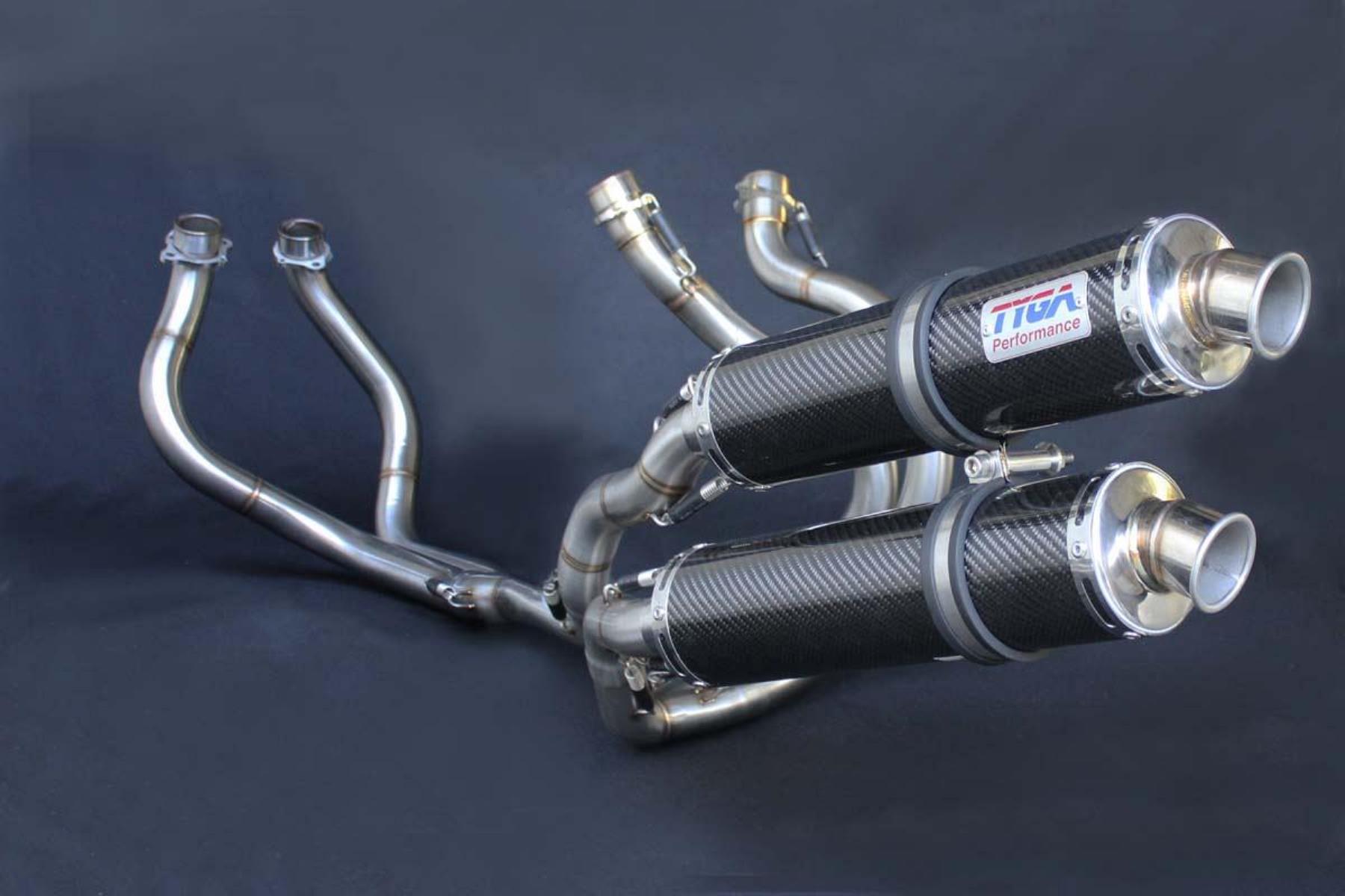 Set, Pipe, Twin Stack System,(Street) Carbon Silencers | Tyga-USA