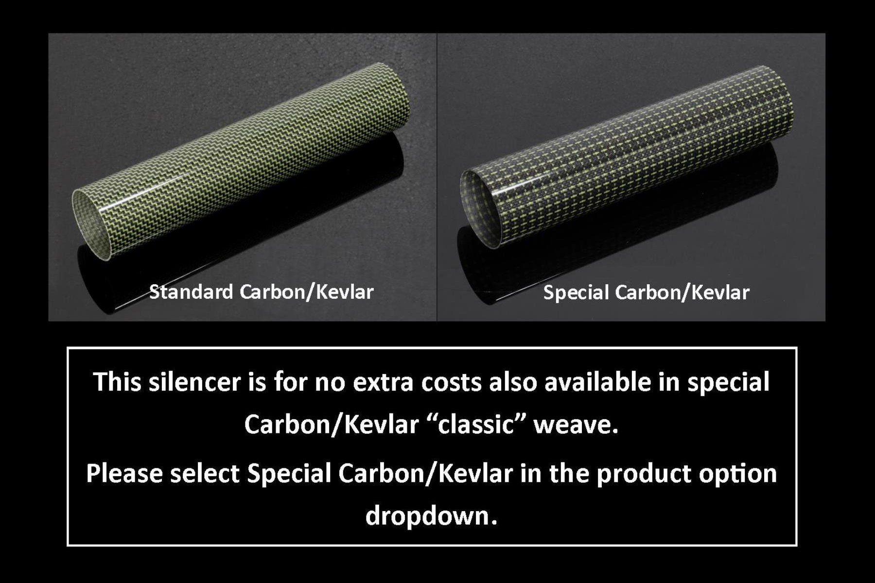 Silencer, Carbon/Kevlar, Two Stroke, 70mm, Assy