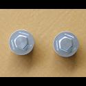 Front Fork Caps, Pair, Silver, CBR250 3