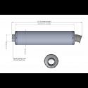 Silencer, Aluminiumt, Round, Four Stroke, 50.8mm. bore, Sleeve, 4 inch X 430mm (No fittings) 3