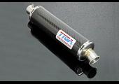 Silencer, Carbon, Round, 2 Inch x 380mm, No Fittings