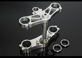 Triple Clamp Set, CNC Silver, CBR600RR Forks to fit RVF400 NC35