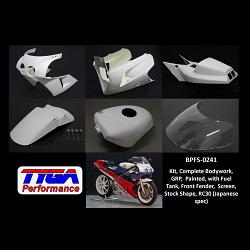 Kit, Complete Painted Bodywork, GRP, with Fuel Tank and Front Fender, Stock Shape, RC30 (Japanese sp 1