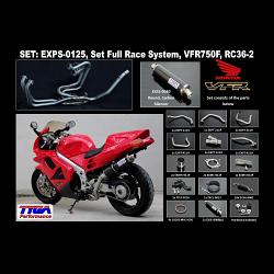 Set, Pipe, L.H Exit, Full Race System, RC36-2, Round Carbon Silencer 1