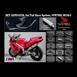 Set, Pipe, L.H Exit, Full Race System, RC36-2, Round Stainless Silencer 1