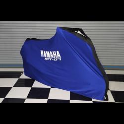 TYGA Bike Dust Cover, Blue/Black, Yamaha MT07, Naked bike size. 1