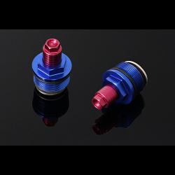 Front Fork Preload Adjusters, Blue/Red, CBR250RR MC22 (Pair) 1