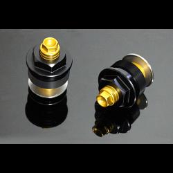Front Fork Preload Adjusters, Pair, Black/Gold CBR500R 1