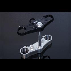 Triple Clamp Set, CNC, Black Top Clamp, Silver Lower Clamp, Aprilia RS250 Mk2 1