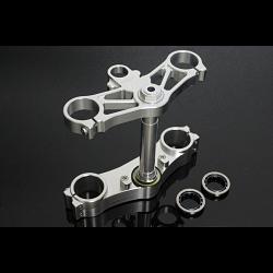 Triple Clamp Set, CNC Silver, CBR600RR Forks to fit RVF400 NC35 1